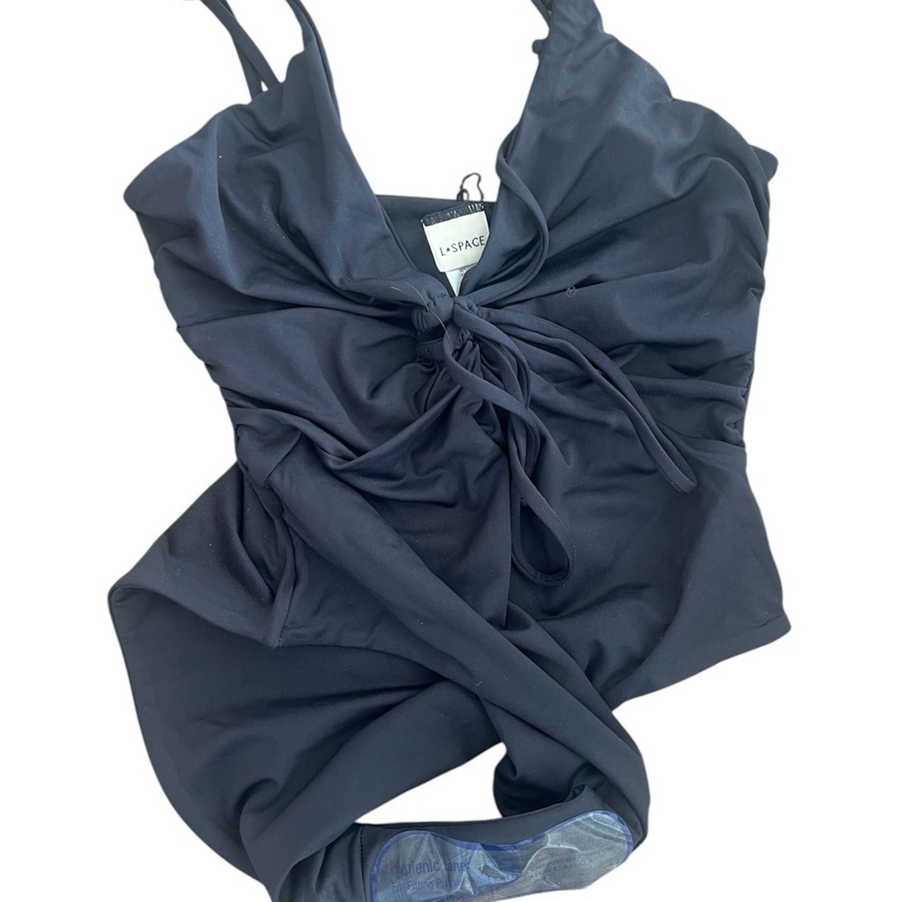 L*Space Black One Piece Swimsuit with Plunging V-Neckline - Picture 3 of 5